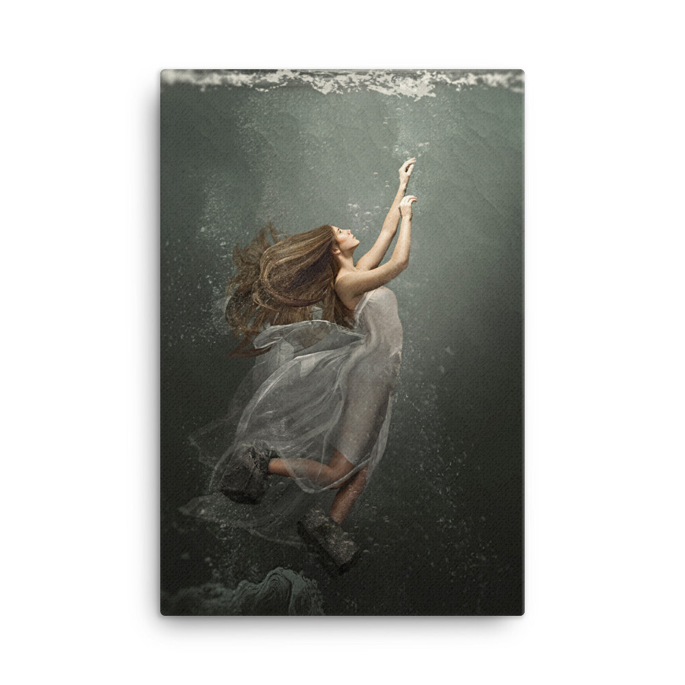 Concrete Shoes Fine Art Canvas Print by Tara Mapes