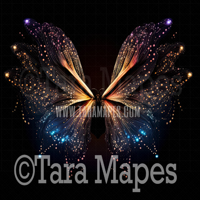 Fairy Wing Overlay - Butterfly Fairy Wing Overlay - Glowing Rainbow Butterfly Digital Wings - Glitter Sparkles Fairy Wing - Digital Fairy Wings