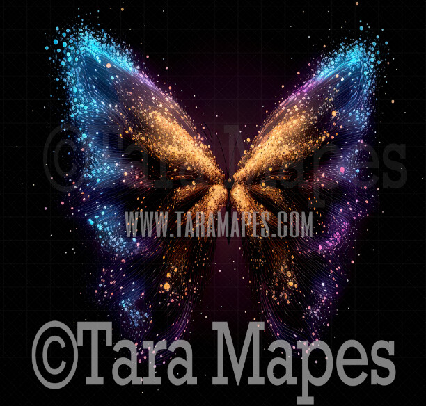 Fairy Wing Overlay - Butterfly Fairy Wing Overlay - Glowing Rainbow Butterfly Digital Wings - Glitter Sparkles Fairy Wing - Digital Fairy Wings