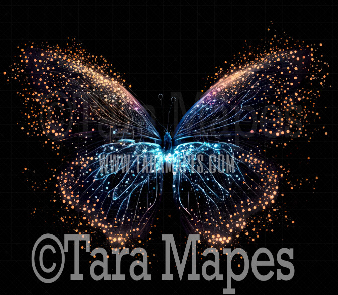 Fairy Wing Overlay - Butterfly Fairy Wing Overlay - Glowing Rainbow Butterfly Digital Wings - Glitter Sparkles Fairy Wing - Digital Fairy Wings