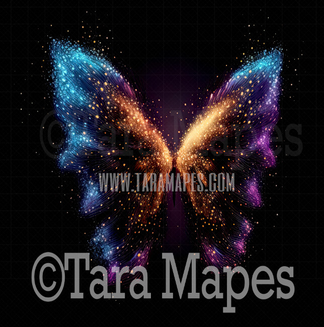Fairy Wing Overlay - Butterfly Fairy Wing Overlay - Glowing Rainbow Butterfly Digital Wings - Glitter Sparkles Fairy Wing - Digital Fairy Wings
