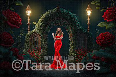 Alice Digital Backdrop - Wonderland  Forest - Wonderland Enchanted Garden - JPG File - Wonderland Digital Background