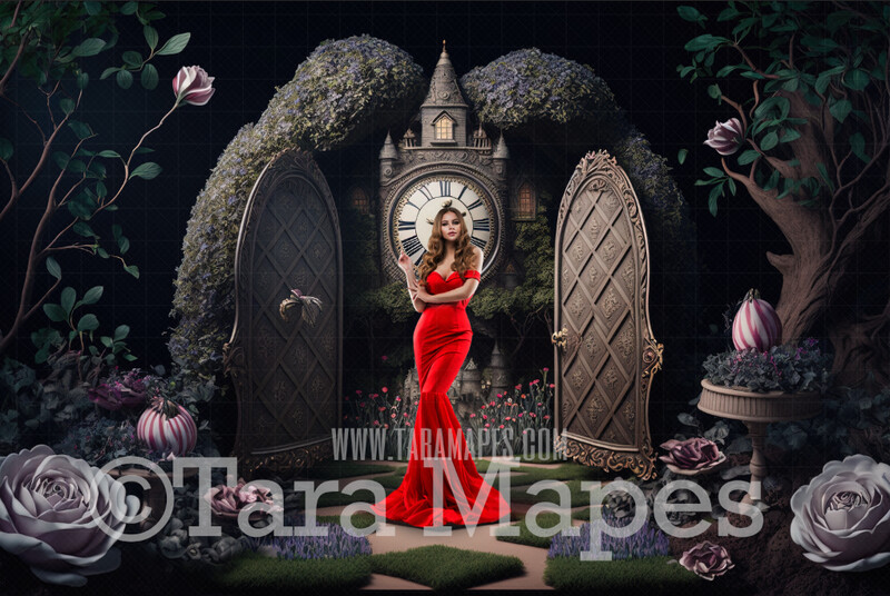 Alice Digital Backdrop - Wonderland  Forest - Wonderland Enchanted Garden - JPG File - Wonderland Digital Background