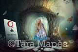 Alice Digital Backdrop - Wonderland  Forest - Wonderland Enchanted Land- JPG File - Wonderland Digital Background