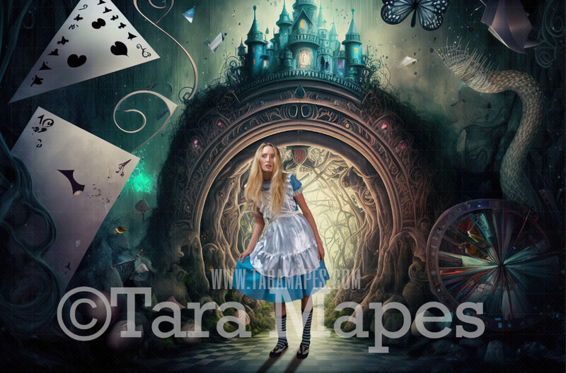 Alice Digital Backdrop - Wonderland  Forest - Wonderland Enchanted Land- JPG File - Wonderland Digital Background