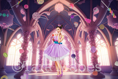 Candy Castle Digital Backdrop -  Interior of Candy Castle - Ornate Sugar Plum Candy Castle Room Digital Backdrop