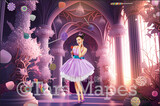 Candy Castle Digital Backdrop -  Interior of Candy Castle - Ornate Sugar Plum Candy Castle Room Digital Backdrop