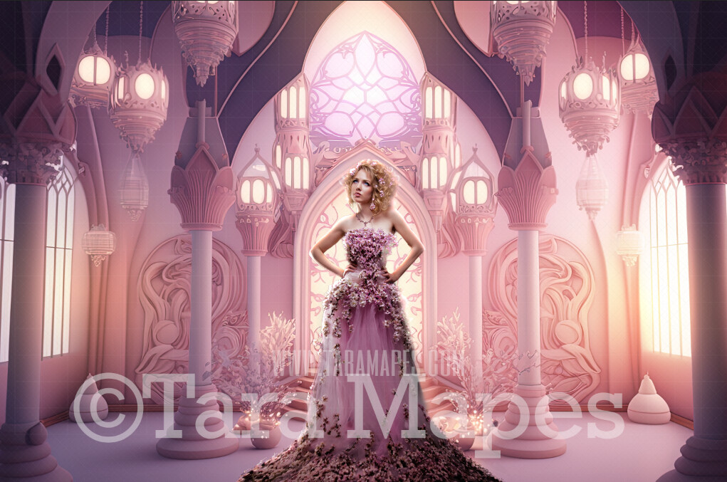 Candy Castle Digital Backdrop -  Interior of Candy Castle - Ornate Sugar Plum Candy Castle Room Digital Backdrop