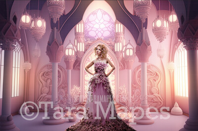 Candy Castle Digital Backdrop -  Interior of Candy Castle - Ornate Sugar Plum Candy Castle Room Digital Backdrop