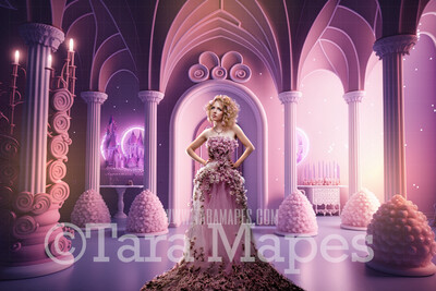 Candy Castle Digital Backdrop -  Interior of Candy Castle - Ornate Sugar Plum Candy Castle Room Digital Backdrop