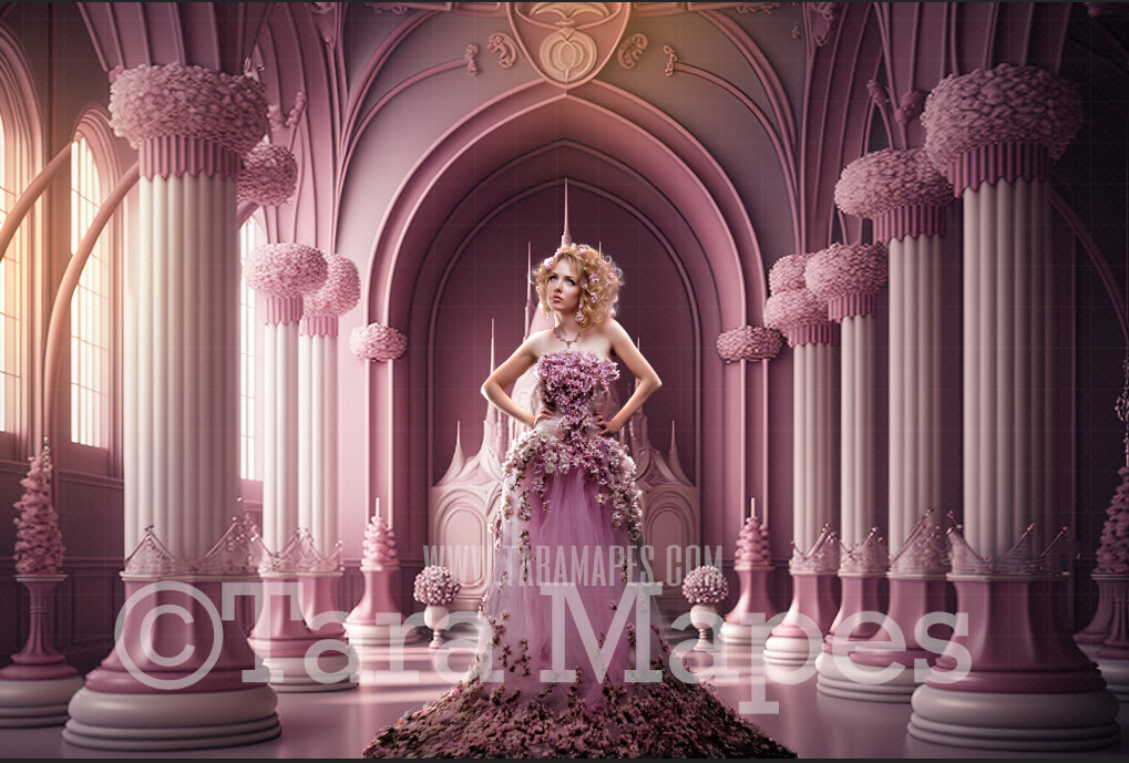 Candy Castle Digital Backdrop -  Interior of Candy Castle - Ornate Sugar Plum Candy Castle Room Digital Backdrop