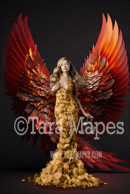 Angel Wings Room Digital Backdrop - Room with Floating Wings -  Phoenix Wings - Room Wings -  Digital Background JPG