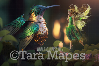 Fairy Hummingbird Digital Backdrop - Magical Fairy Hummingbird Digital Background - Humming Bird in Golden Armor in Enchanted Forest JPG Fairy Hummingbird Digital Backdrop - Magical Fairy Hummingbird Digital Background - Humming Bird in Golden Armor in Enchanted Forest JPG