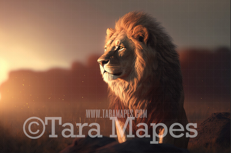 Lion  Digital Background - Big Fantasy Lion Digital Backdrop