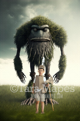 Troll Digital Backdrop - Troll in Field - Funny Troll Digital Background JPG