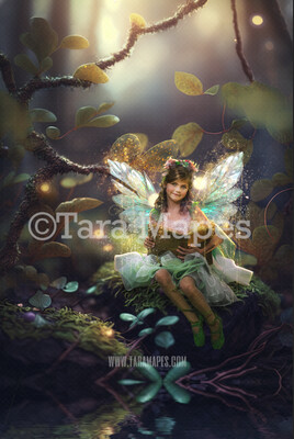 Fairy Forest Digital Backdrop - Magical Fairy  Enchanted Forest Digital Background - Glowing Enchanted Forest JPG