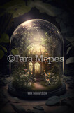 Fairy Dome Digital Backdrop - Magical Fairy House in Enchanted Forest Digital Background - Glowing Fairy Dome Digital Background JPG