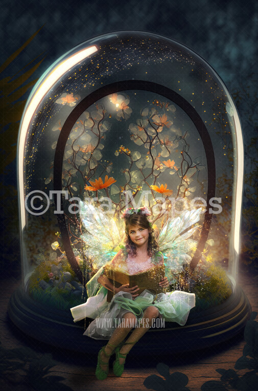Fairy Dome Digital Backdrop - Magical Fairy House in Enchanted Forest Digital Background - Glowing Fairy Dome Digital Background JPG