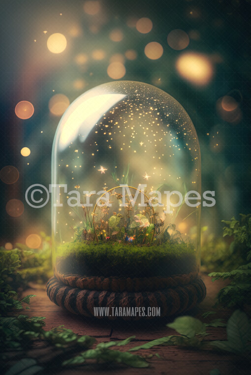 Fairy Dome Digital Backdrop - Magical Fairy House in Enchanted Forest Digital Background - Glowing Fairy Dome Digital Background JPG