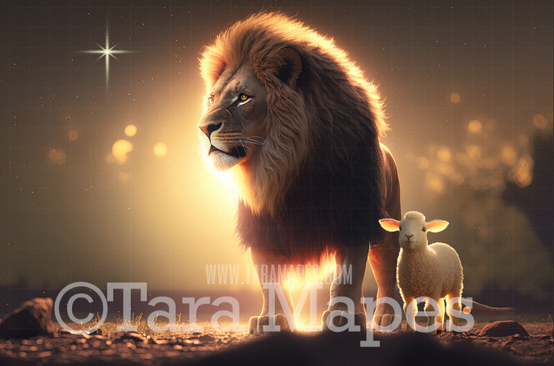 Lion and Lamb Easter Religious Digital Background