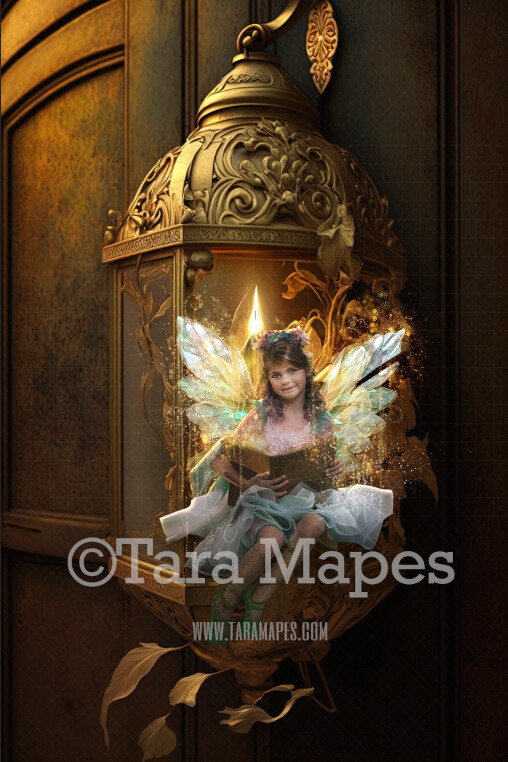 Fairy Lantern Digital Backdrop - Magical Fairy Flower Lantern Digital Background - Glowing Fairy Flower Lantern Digital Background JPG