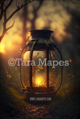 Fairy Lantern Digital Backdrop - Magical Fairy Lantern Digital Background - Glowing Fairy Flower Lantern Digital Background JPG
