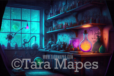 Mad Scientist Science Lab -JPG File- Chemistry Lab - Science Lab Digital Background Backdrop