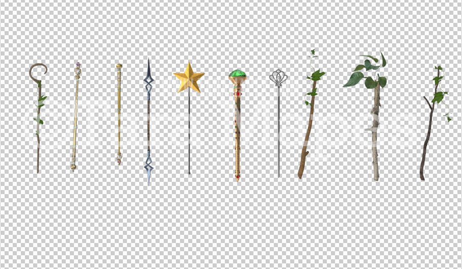 Fairy Wand Overlays - 10 Fairy Wands PNG - Fairy Wand PNG - Digital Fairy Wands