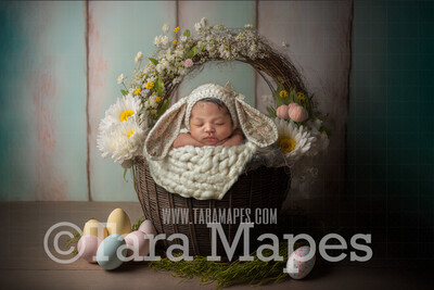 Newborn Digital Backdrop - Easter Themed Newborn Digital Background - Easter Newborn Digital - Baby Newborn Digital Background