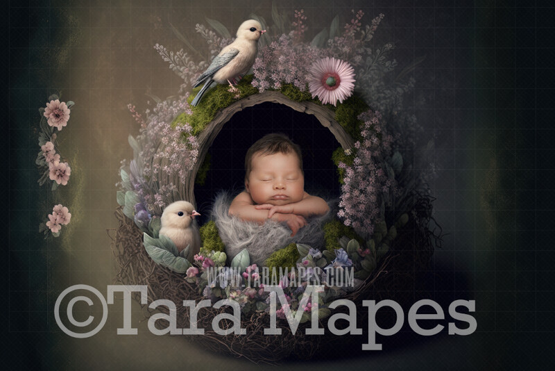 Newborn Digital Backdrop - Easter Themed Newborn Digital Background - Easter Newborn Digital - Baby Newborn Digital Background