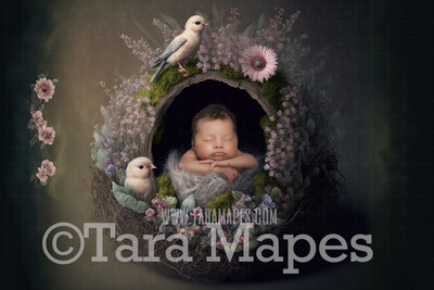 Newborn Digital Backdrop - Easter Themed Newborn Digital Background - Easter Newborn Digital - Baby Newborn Digital Background