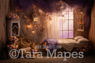 Rapunzel Room Digital Background - Rapunzel Digital Backdrop - Princess Digital Background JPG file