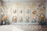 Easter Room Digital Backdrop - Whimsical Pastel Easter Themed Wall Digital Background JPG - Easter Digital