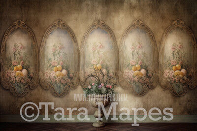 Easter Room Digital Backdrop - Whimsical Pastel Easter Themed Wall Digital Background JPG - Easter Digital