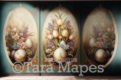 Easter Room Digital Backdrop - Whimsical Pastel Easter Themed Wall Digital Background JPG - Easter Digital