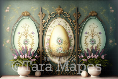Easter Room Digital Backdrop - Whimsical Pastel Easter Themed Wall Digital Background JPG - Easter Digital