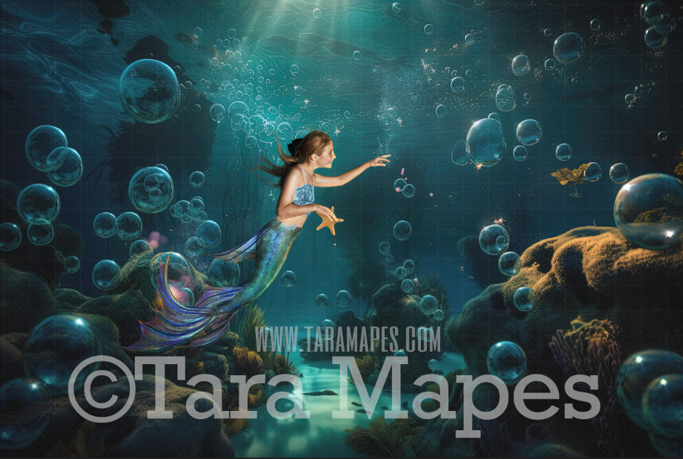 Ocean Digital Backdrop - Underwater - Under the Sea Digital Background -  Mermaid Digital Background JPG