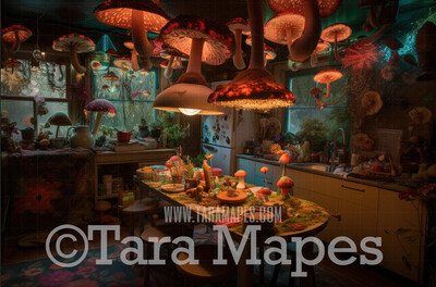 Alice Digital Backdrop - Wonderland Room - Trippy Wonderland Kitchen Enchanted Room - JPG File - Wonderland Digital Background