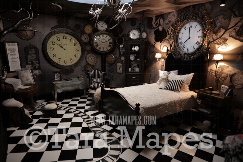 Alice Digital Backdrop - Wonderland  Room - Wonderland Enchanted Room - JPG File - Wonderland Digital Background