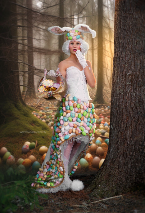 Easter Forest Digital Backdrop - Whimsical Easter Path in Forest - Easter Digital Background JPG - Easter Digital
