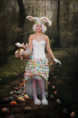 Easter Forest Digital Backdrop - Whimsical Easter Path in Forest - Easter Digital Background JPG - Easter Digital