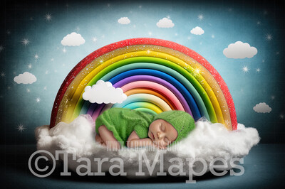 Newborn Digital Backdrop - Rainbow Baby Themed Newborn Digital Background - Rainbow Newborn Digital - Baby Newborn Digital Background