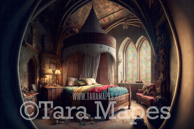 Princess Room Digital Backdrop - Princess Bedroom Digital Background JPG