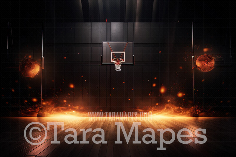 Basketball Stadium Digital Background - Dramatic Basketball Digital Backdrop - Basketball Sports Digital Background JPG file