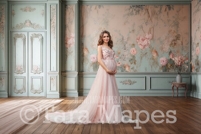 Pastel Vintage Wall Digital Backdrop - Ornate Pastel Wall - Vintage Wall Digital Background JPG