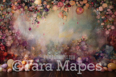 Whimsical Studio Digital Backdrop - Floral Fine Art Studio Digital Background JPG