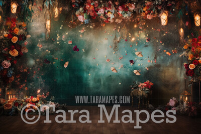 Floral Studio Digital Backdrop - Fine Art Floral Studio Digital Background JPG