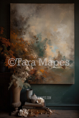 Fine Art Studio Digital Backdrop - Fine Art Painterly Studio Digital Background JPG