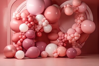 Balloon Digital Backdrop - Pink Balloons Digital Background JPG - Shades of Pink Balloons Digital Backdrop