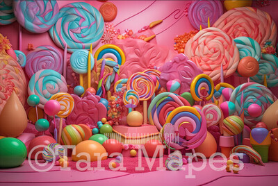 Candy Land Digital Backdrop - Candy Themed Digital Backdrop - Sweets Candyland Digital Background